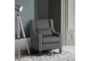 Raymond Dark Grey Fabric Wingback Arm Chair - Room