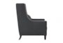 Raymond Dark Grey Fabric Wingback Arm Chair - Side