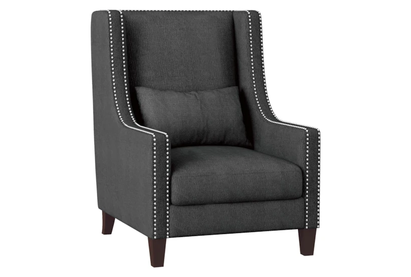 Raymond Dark Grey Fabric Wingback Arm Chair - 360