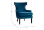 Pam Blue Velvet Fabric Wingback Arm Chair - Detail