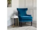 Pam Blue Velvet Fabric Wingback Arm Chair - Room