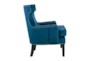 Pam Blue Velvet Fabric Wingback Arm Chair - Side