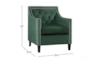 Cecelia Forest Green Velvet Fabric Accent Arm Chair - Detail