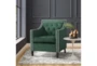 Cecelia Forest Green Velvet Fabric Accent Arm Chair - Room