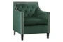 Cecelia Forest Green Velvet Fabric Accent Arm Chair - Signature