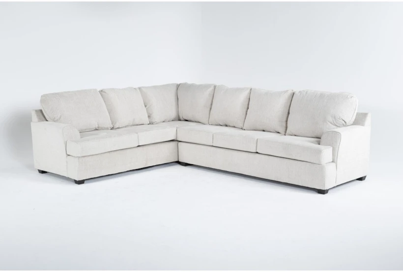 Alessandro Moonstone White Fabric 128" 2 Piece L-Shaped Sectional with Right Arm Facing Sofa - 360