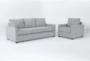 Mathers Oyster Grey Fabric 2 Piece Sofa & Arm Chair Set - Signature