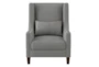 Raymond Light Grey Fabric Wingback Arm Chair - Front