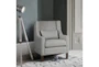 Raymond Light Grey Fabric Wingback Arm Chair - Room