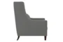 Raymond Light Grey Fabric Wingback Arm Chair - Side