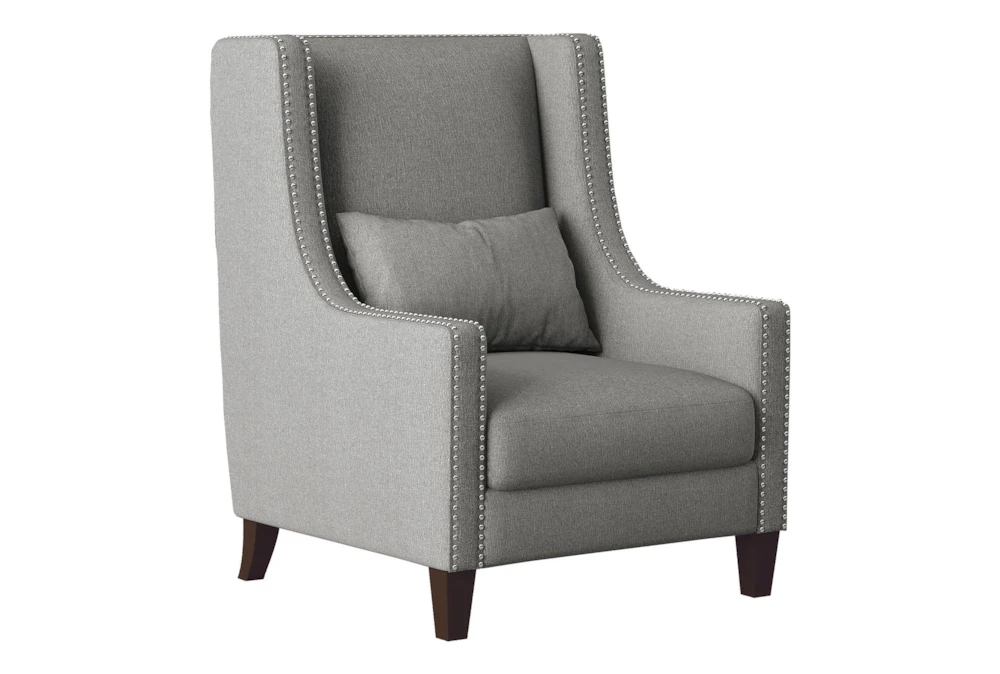 Raymond Light Grey Fabric Wingback Arm Chair