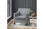 Cecelia Dark Grey Velvet Fabric Accent Arm Chair - Room