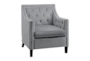 Cecelia Dark Grey Velvet Fabric Accent Arm Chair - Signature