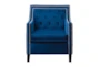 Cecelia Navy Blue Velvet Fabric Accent Arm Chair - Front