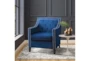 Cecelia Navy Blue Velvet Fabric Accent Arm Chair - Room