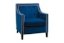 Cecelia Navy Blue Velvet Fabric Accent Arm Chair - Signature
