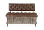 47X32 Brown Chinese Fir Storage Bench - Front