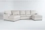 Alessandro Moonstone White Fabric 161" 2 Piece Dual Chaise U-Shaped Sectional with Left Arm Facing Cuddler - Signature