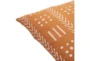 14X22 Rust Orange + Dusty Pink Mudcloth Block Print Lumbar Throw Pillow - Detail