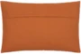 14X22 Rust Orange + Dusty Pink Mudcloth Block Print Lumbar Throw Pillow - Detail