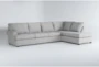 Hampstead Dove Grey Fabric 139" 2 Piece L-Shaped Sectional with Right Arm Facing Corner Chaise - Signature