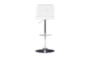 Teagan White Adjustable Bar Stool With Back - Front