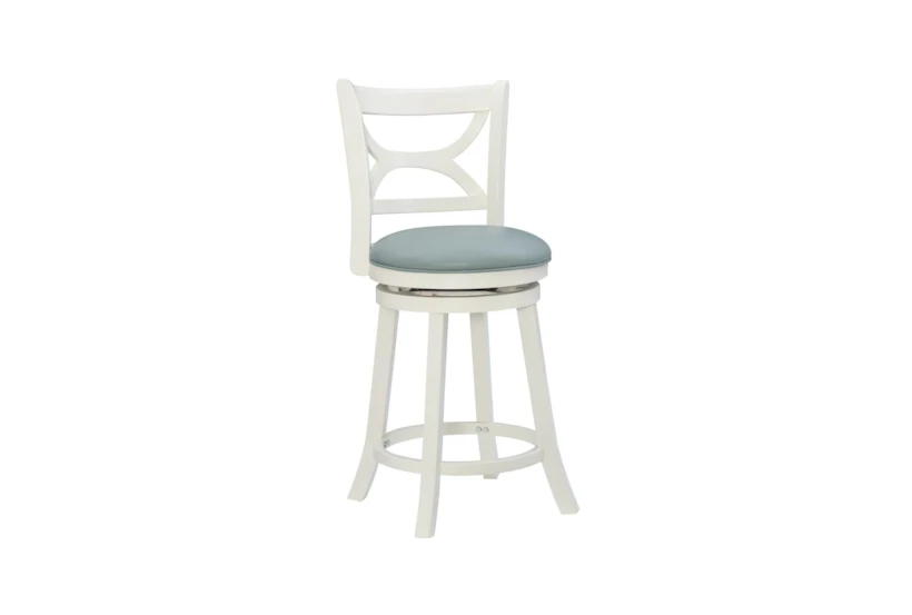 Alex Cream Swivel Counter Height Stool With Back - 360