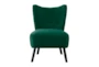 Calista Green Velvet Fabric Accent Chair - Front