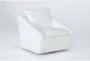 Cypress III White Chenille 32" Fabric Foam Swivel Accent Chair - Box