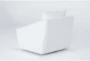 Cypress III White Chenille 32" Fabric Foam Swivel Accent Chair - Box