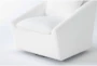 Cypress III White Chenille 32" Fabric Foam Swivel Accent Chair - Detail