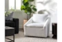 Cypress III White Chenille 32" Fabric Foam Swivel Accent Chair - Room