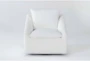 Cypress III White Chenille 32" Fabric Foam Swivel Accent Chair - Signature