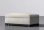 Cypress III 47" Pearl Grey Foam Accent Storage Ottoman - Side