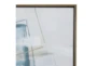 30X39 White + Blue Square Overlay Framed Wall Art - Detail