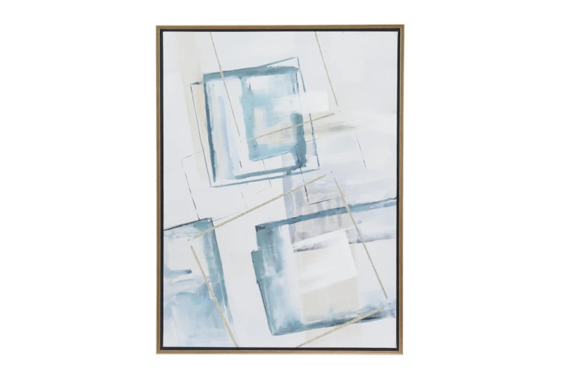 30X39 White + Blue Square Overlay Framed Wall Art - 360