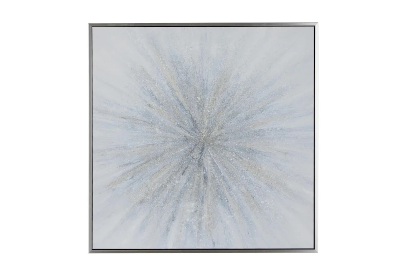 47X47 Burst Of Blue Polystone Framed Wall Art - 360