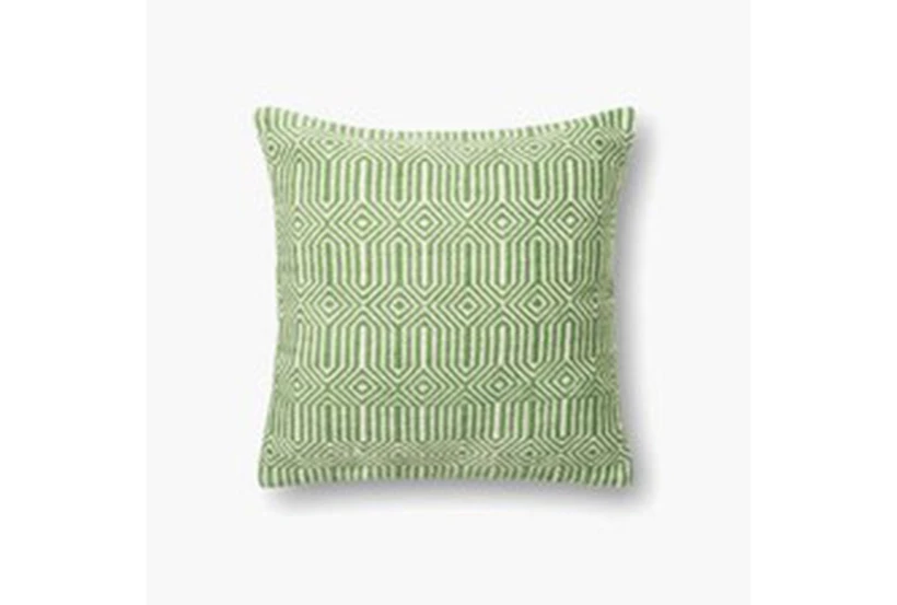 22X22 Green White Geo Indoor/Outdoor Throw Pillow - 360