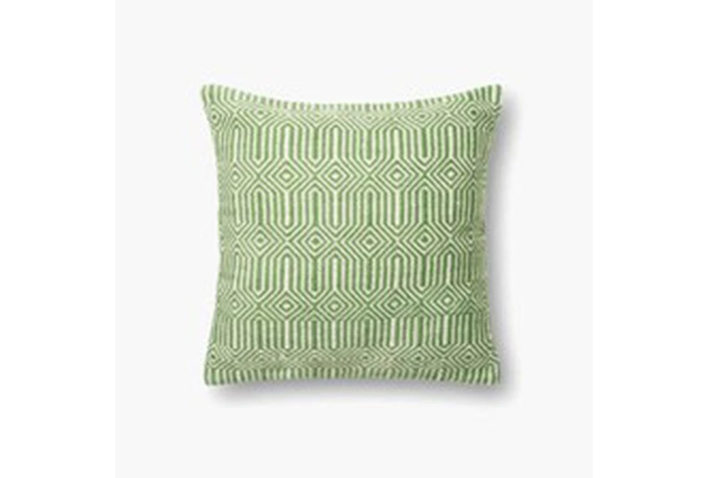 22X22 Green White Geo Indoor/Outdoor Throw Pillow