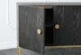 Dark Charcoal Oak 4 Door Sideboard With Brass Legs - Detail
