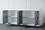 Antique White + Grey Square Pattern 4 Door Sideboard  - Detail