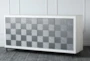 Antique White + Grey Square Pattern 4 Door Sideboard  - Signature