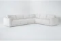 Dreanna White Fabric 153" 4 Piece L-Shaped Sectional - Side
