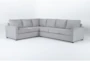 Mathers Oyster Grey Fabric 125" 2 Piece L-Shaped Sectional with Right Arm Facing Queen Memory Foam Sleeper Sofa Bed - Signature