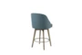 Marshall Blue Counter Height Stool With Back With Swivel Seat - Back