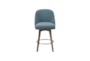Marshall Blue Counter Height Stool With Back With Swivel Seat - Front