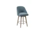 Marshall Blue Counter Height Stool With Back With Swivel Seat - Side