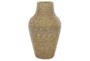 18 Inch Natural Beige Faux Seagrass Floor Vase - Front