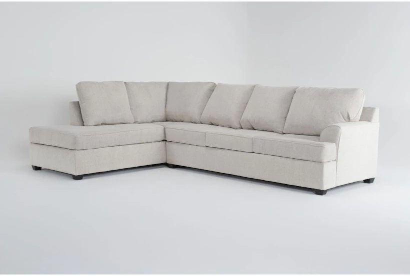 Alessandro Moonstone White Fabric 128" 2 Piece L-Shaped Sectional with Left Arm Facing Corner Chaise - 360