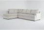 Alessandro Moonstone White Fabric 128" 2 Piece L-Shaped Sectional with Left Arm Facing Corner Chaise - Signature